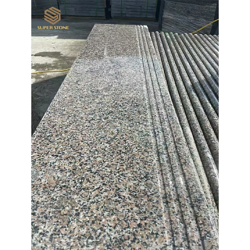 Chinese Wulian Flower Granite Steps Polished Natural Pink Porrno Granite G664,Stone G664 Granite,Slabs G664