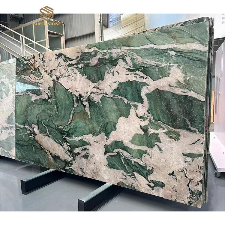 Luxury Stone Tiffany Green Quartzite Marble Slabs marble and tiles marble slab tile tv backsplash in livingroom