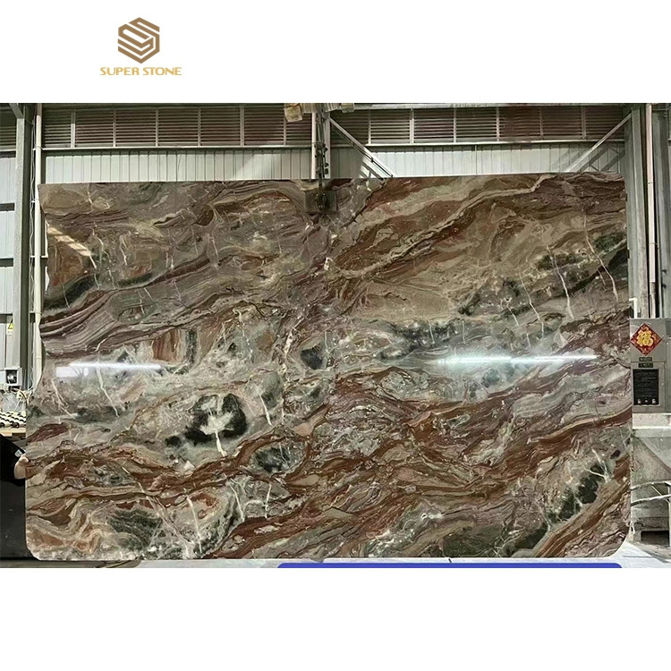 Monica red marble luxury stone furniture, dining table decoration, background wall and countertop