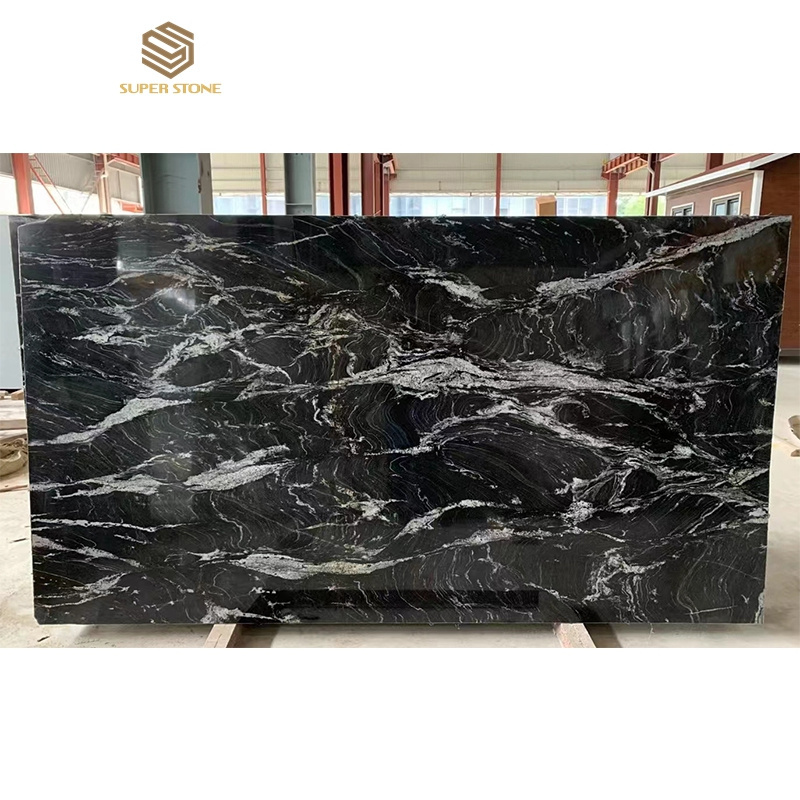 China TITANIUM Granite Prefab Gold Granite Kitchen Countertops Natural Black Stromboli Magma Gold Granite for Worktops