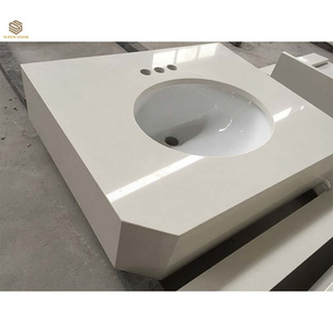 White Granite Custom Kitchen Worktops Desk Tops Wholesale Flat Edge Granite Countertop Bathroom Countertop