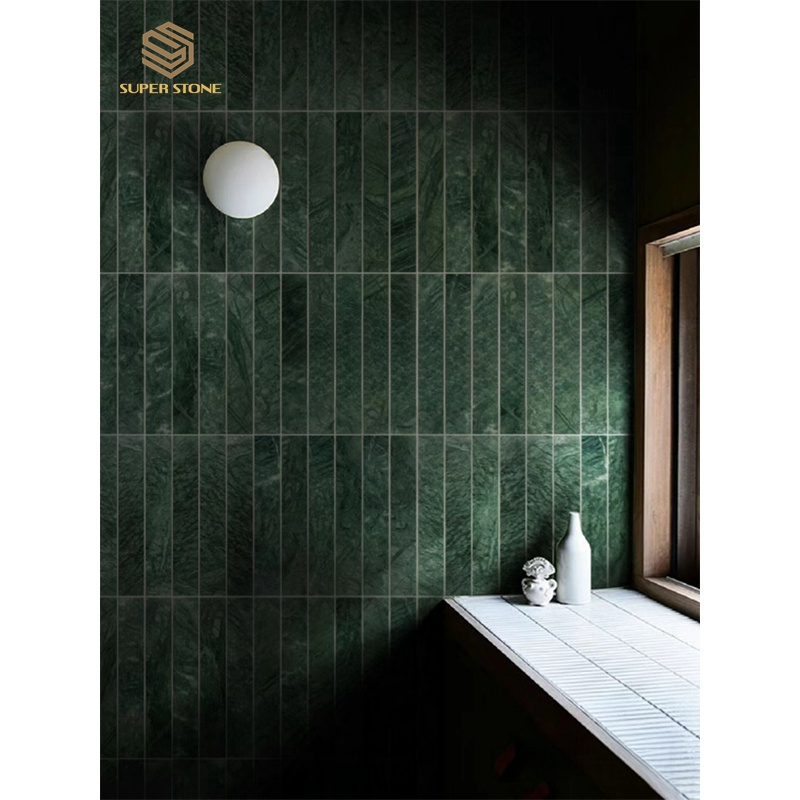 Green Marble Rectangular Stacked Strip Mosaic marble tile mosaic