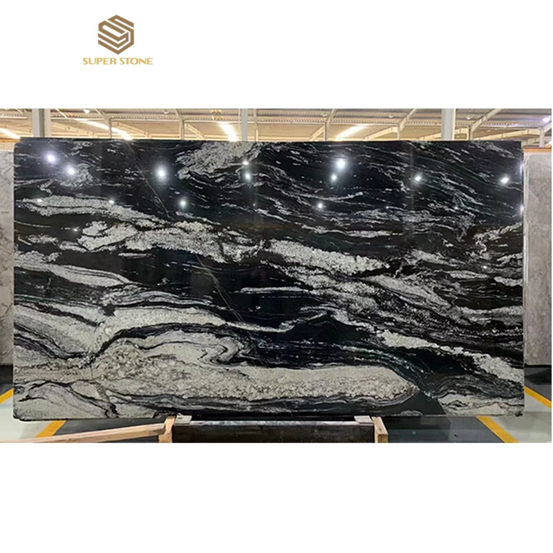 China TITANIUM Granite Prefab Gold Granite Kitchen Countertops Natural Black Stromboli Magma Gold Granite for Worktops