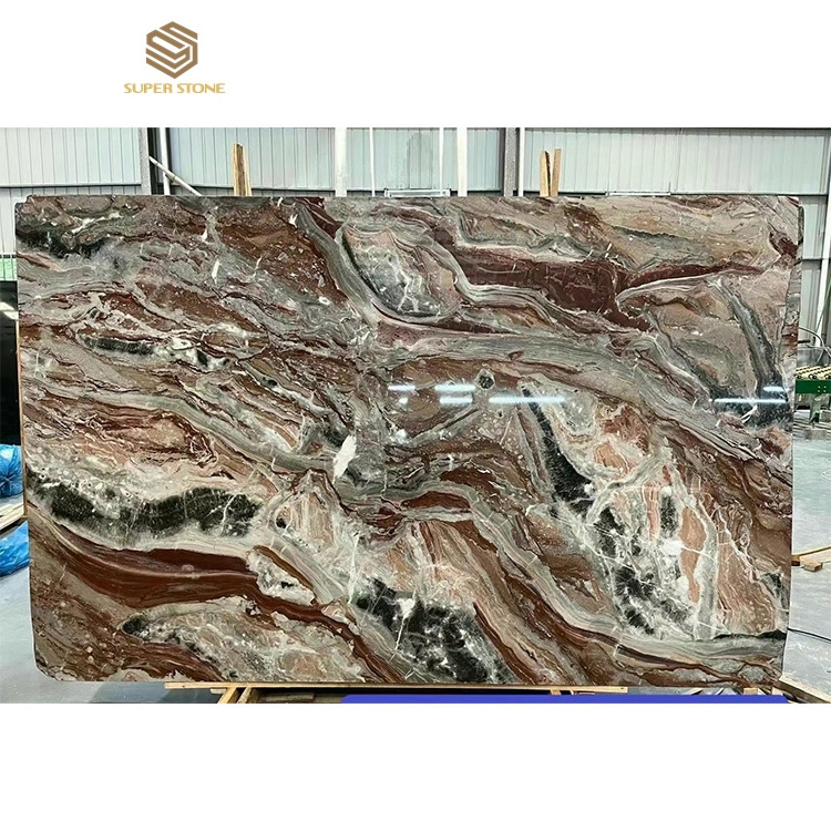 Monica red marble luxury stone furniture, dining table decoration, background wall and countertop