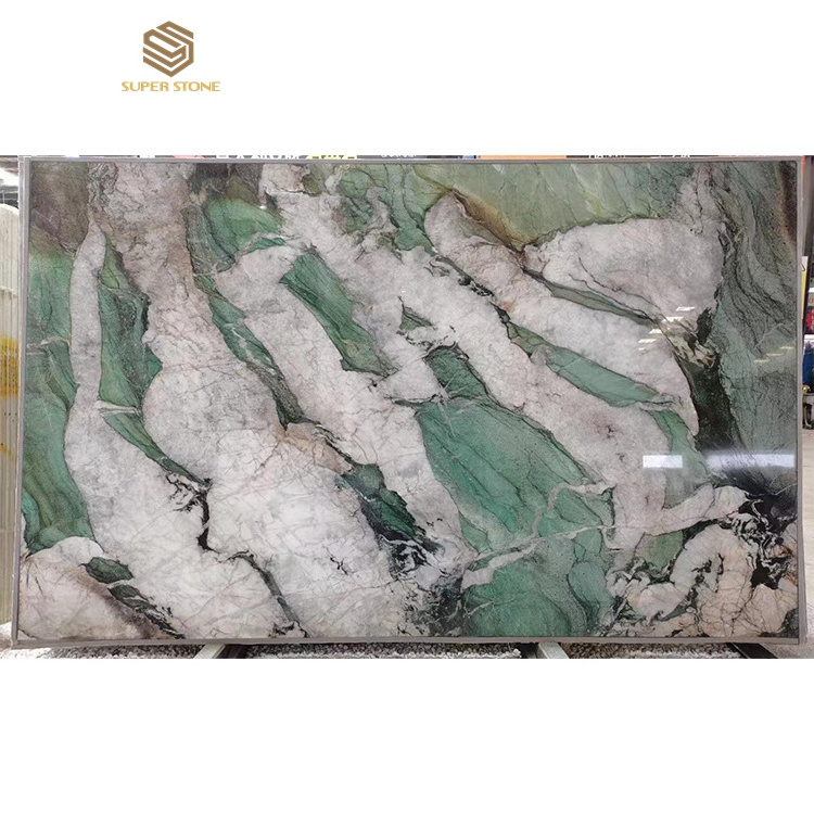 Luxury Stone Tiffany Green Quartzite Marble Slabs marble and tiles marble slab tile tv backsplash in livingroom