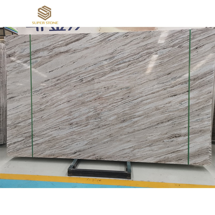 Natural Polished Wood Vein White Nature Marble Slab Brown Galaxy Marble