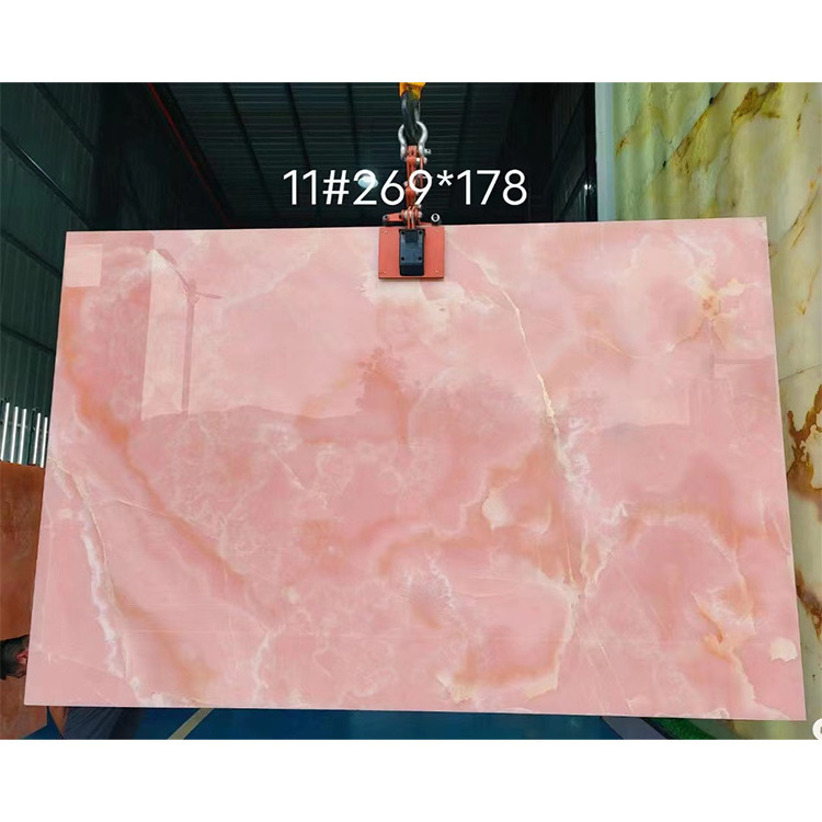 Manufacturer Luxury Stone Pink Onxy Marble Slabs Polished Surface For Home Decoration Walls And Floors Tiles