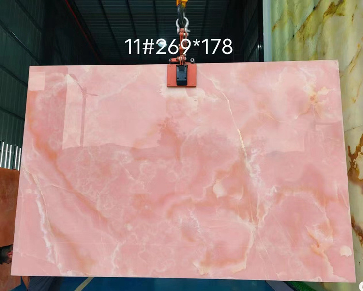 Manufacturer Luxury Stone Pink Onxy Marble Slabs Polished Surface For Home Decoration Walls And Floors Tiles