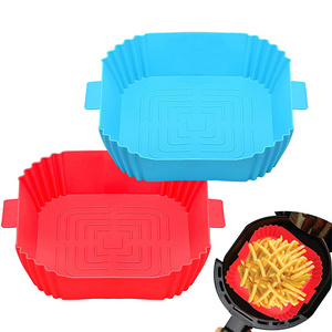 Air Fryer Silicone Liners Reusable Air Fryer Square Liner  Heat Resistant Easy Cleaning Air Fryer Silicone Pot