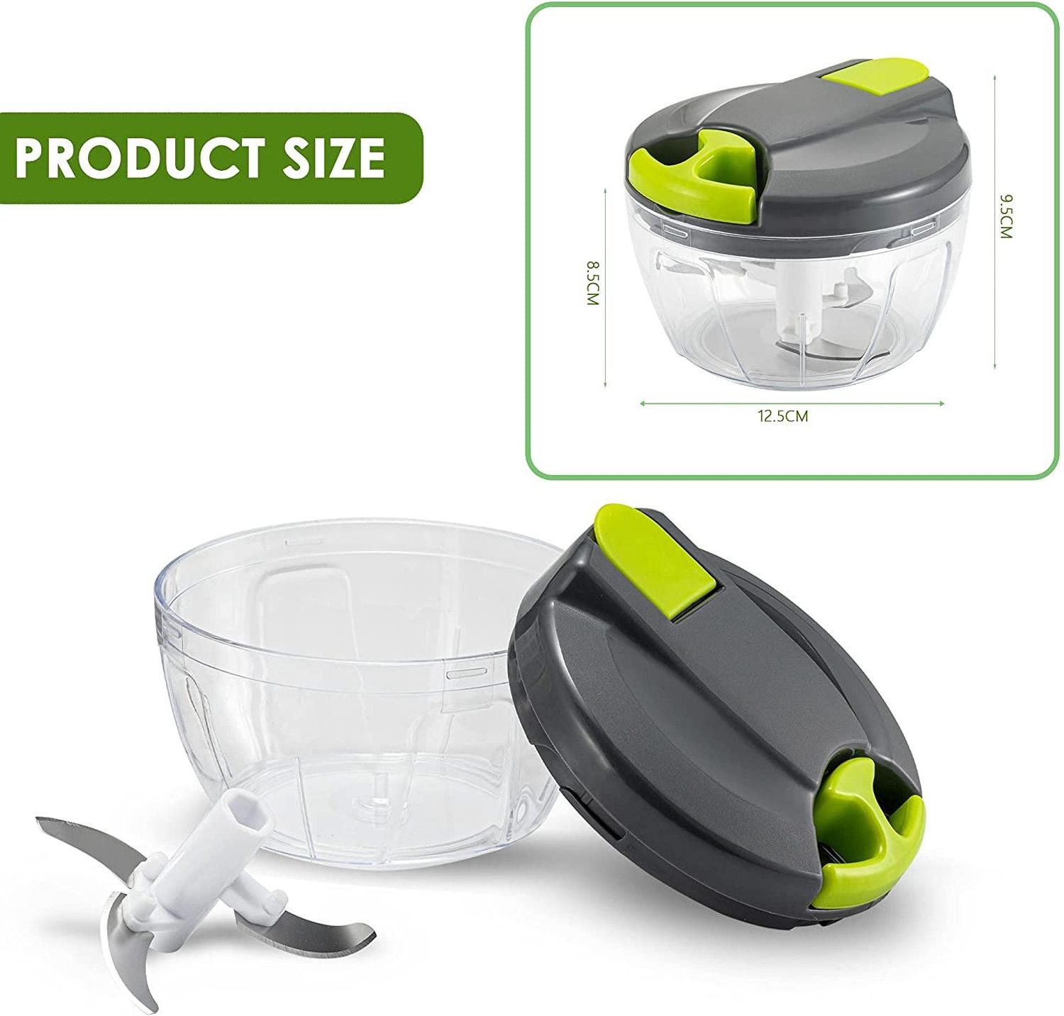 Green Fruits Nuts Onions Vegetable Hand Manual Pull Mixer Processor Mincer Blender Food Chopper