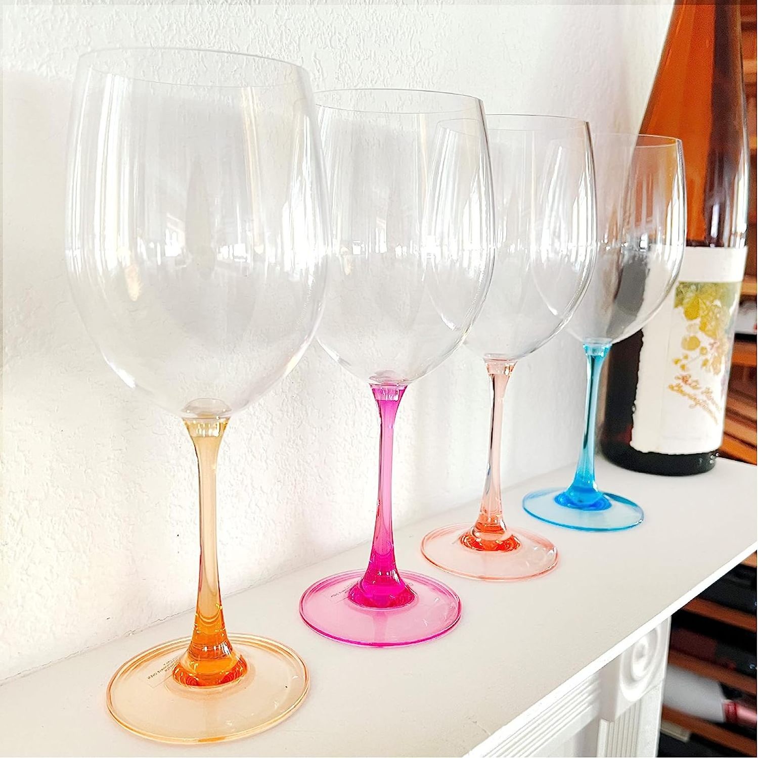 Unbreakable Stemmed Red Wine Glasses Shatterproof Plastic Indoor and Outdoor Reusable Dishwasher-Safe