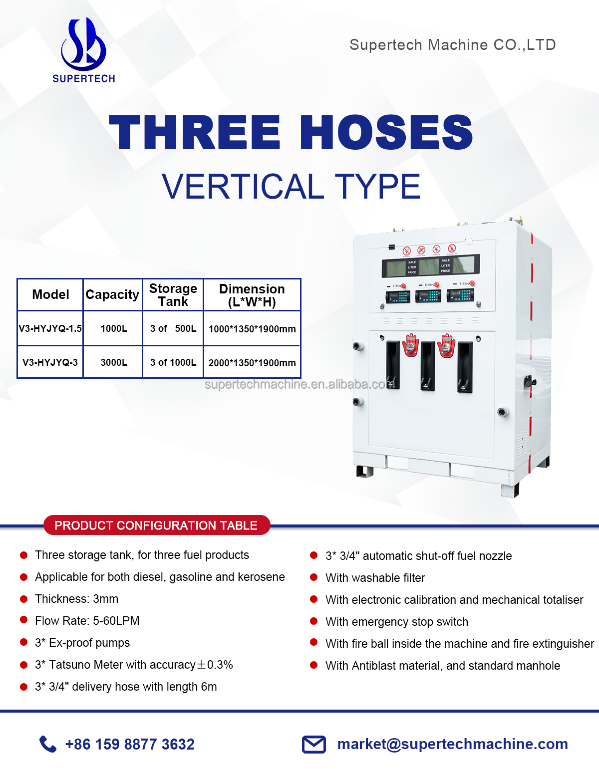 Bluesky hot sale 2000 liters mini portable fuel dispenser gas station with tank gauging System