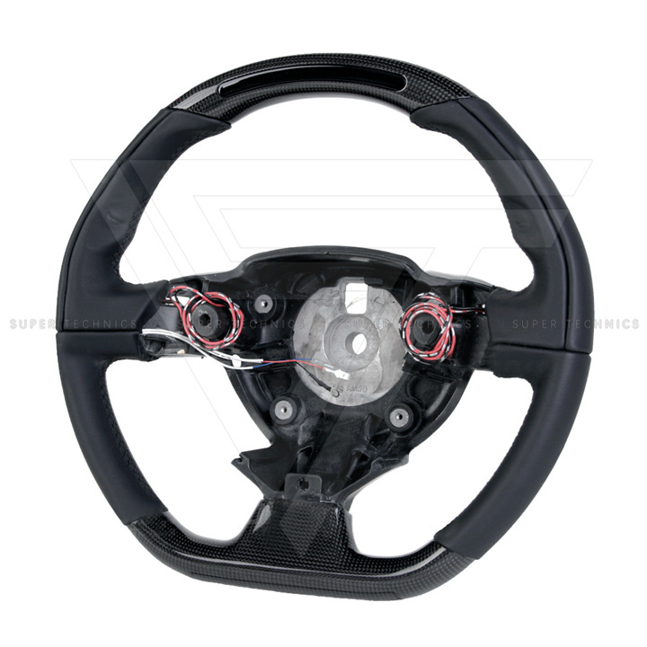 Supertechnics-1 Style Carbon Fiber Steering Wheel With Led For Ferrari 458 2011-2016