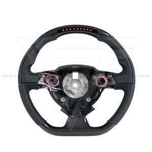 Supertechnics-1 Style Carbon Fiber Steering Wheel With Led For Ferrari 488 2015-2018