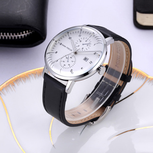 Mf0052g Hot Selling Custom Casual Leather Strap Japan Movement Quartz Watch Oem Logo Relogio Waterproof Wrist Watches For Men