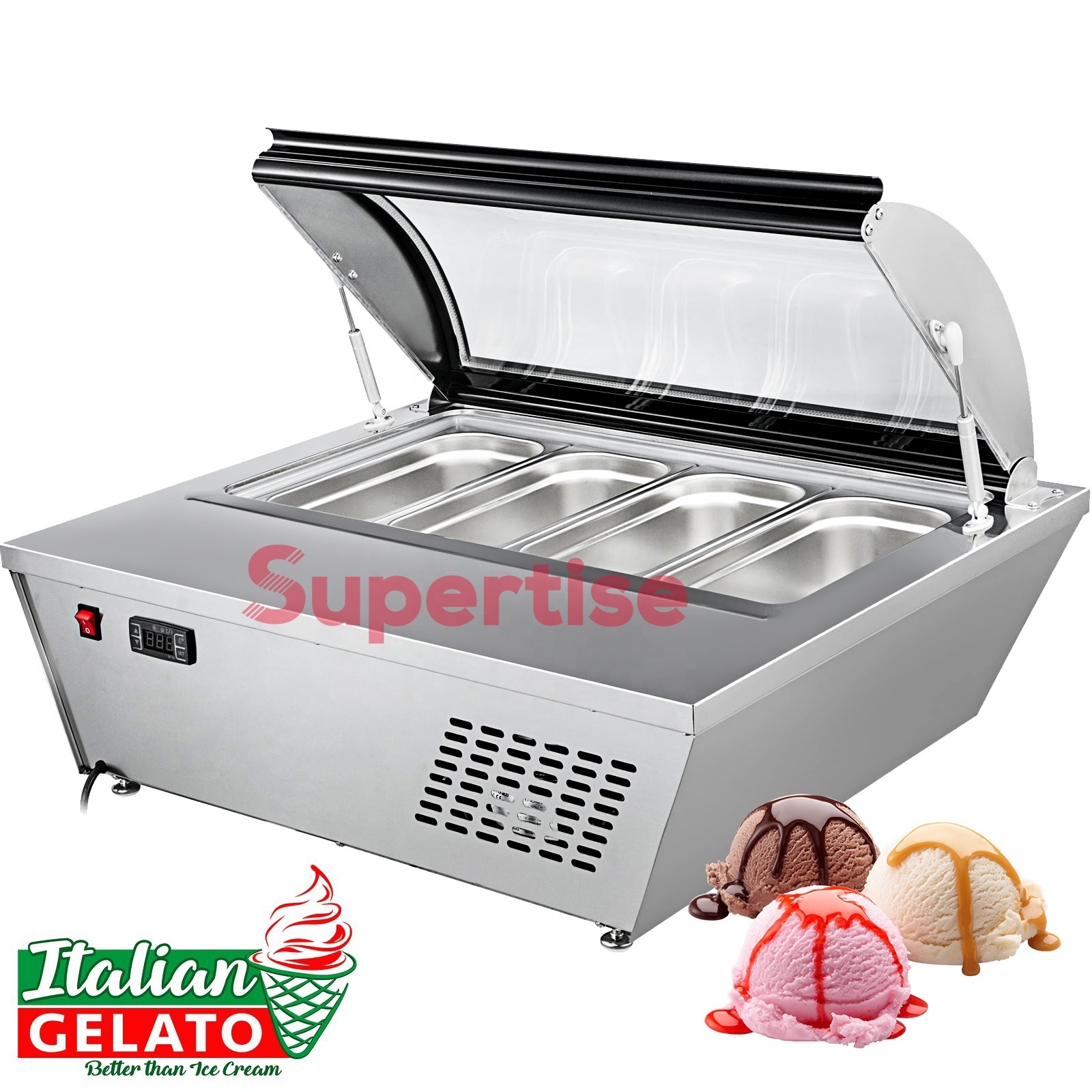 Display Cooler salad showcase batch Mini tabletop counter gelato display freezer popsicle gelato ice cream display case freezers