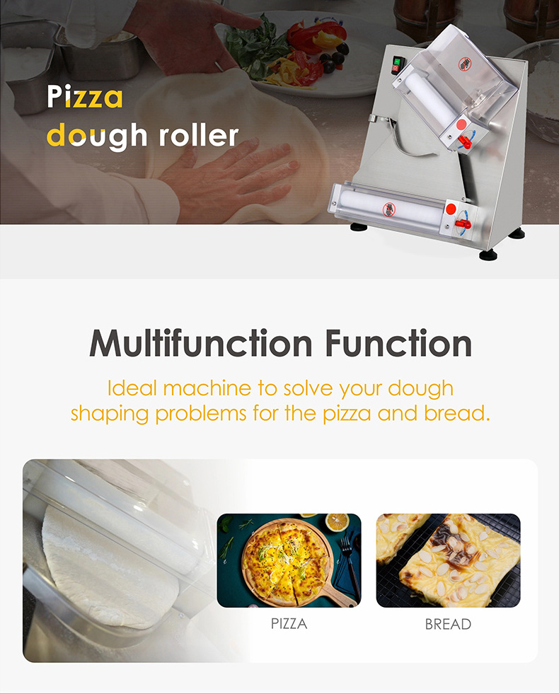 Supertise electric pizza dough roller machine,16 12 inch automatic pizza sheeter roller form base making press machine