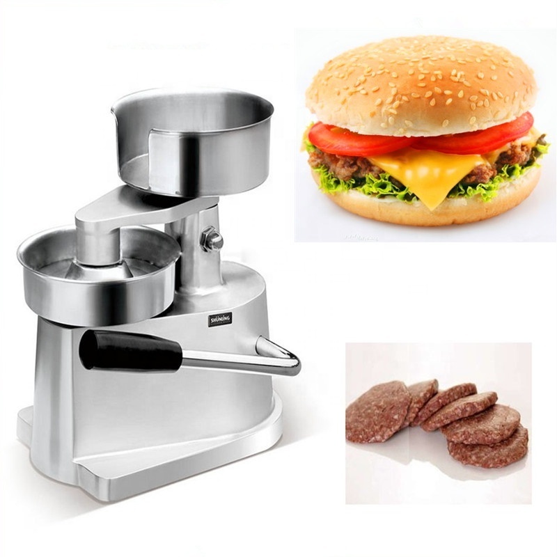 Burger Patty 100-150mm Manual Hamburger Press Maker Burger Forming Machine Round Meat Shape Processor Kitchen Beef Pie Mold Tool