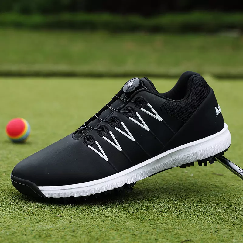 New Arrival Wholesales Leather Non-slip Rotation Shoelace Professional White Mens Golf Shoes