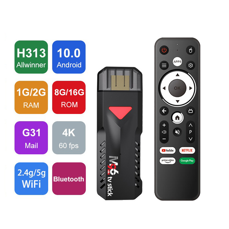 Tv Stick OEM Allwinner H313 1GB/2GB RAM 8GB/16GB ROM Android 10.0 Os 4K Mini Stick