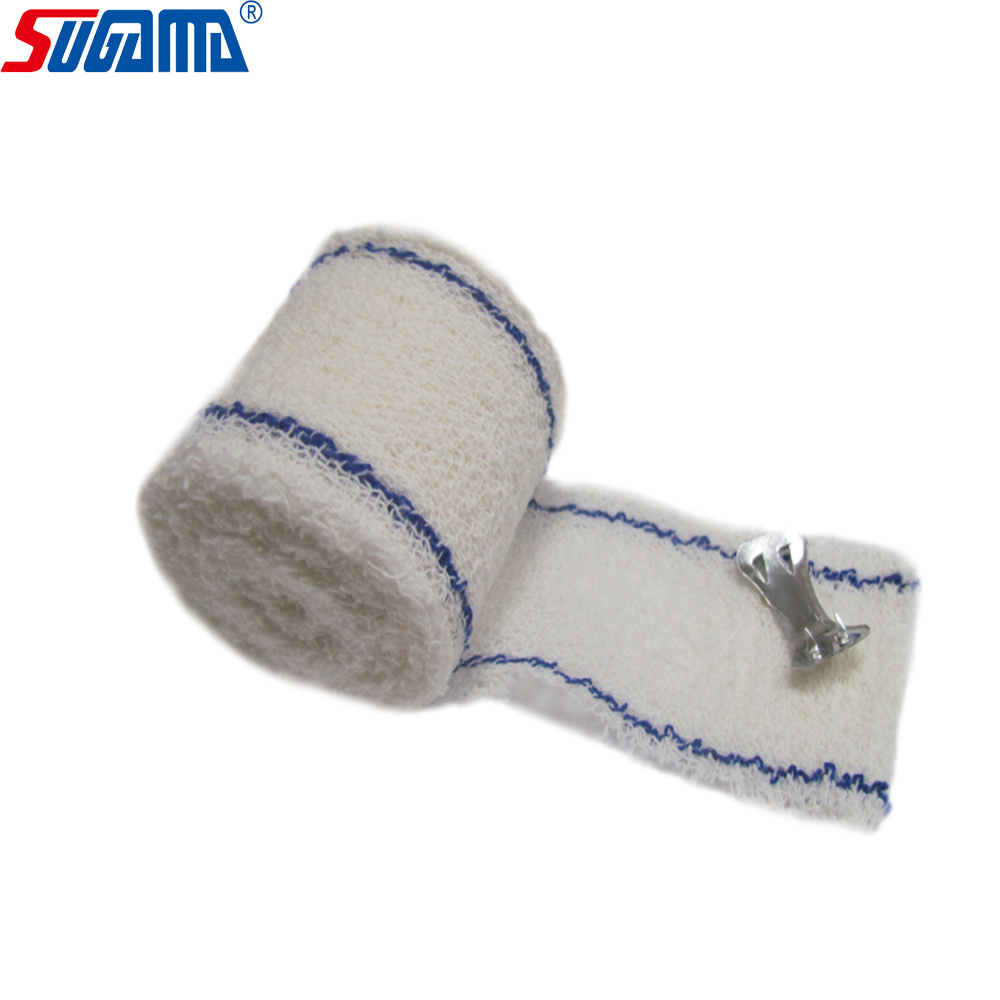 2024 high quality white skin color Professional 5cm 10cm medical high elastic cotton spandex crepe bandage with aluminium clips