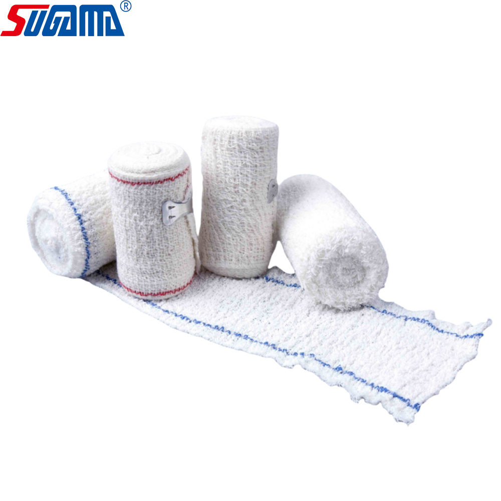 2024 high quality white skin color Professional 5cm 10cm medical high elastic cotton spandex crepe bandage with aluminium clips