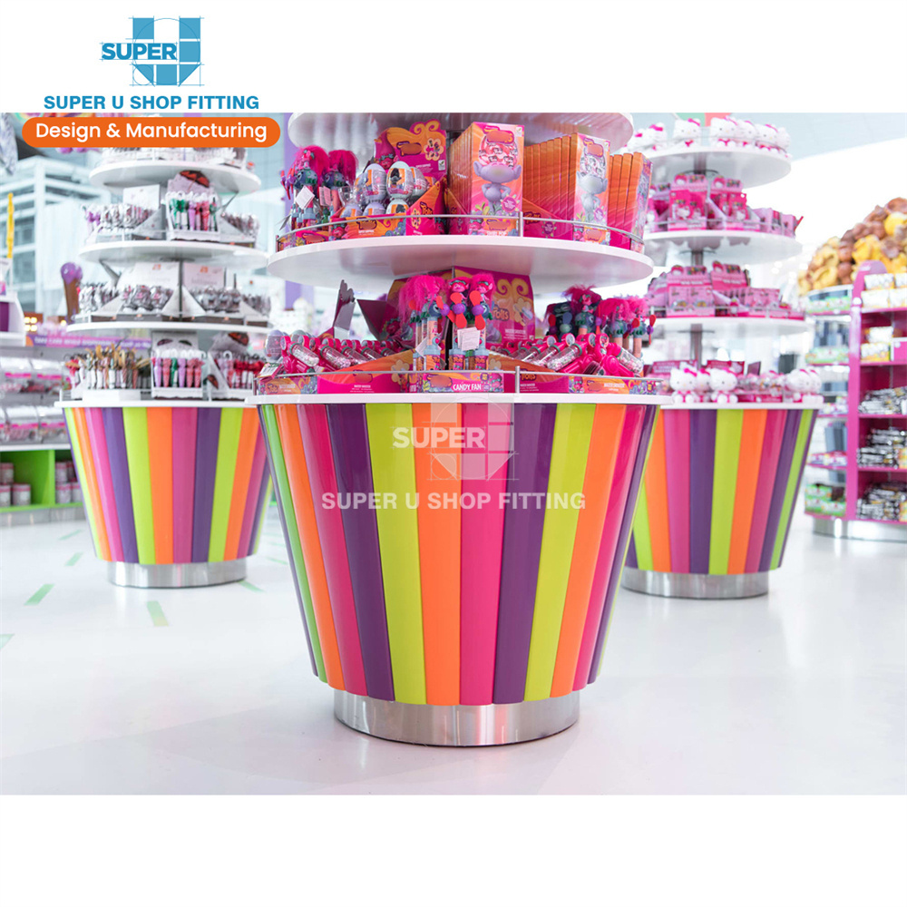 Custom Candy Display Cabinet Confectionery Display Fixtures Candy Display Racks Lolly Showcase Sweet Shop Furniture