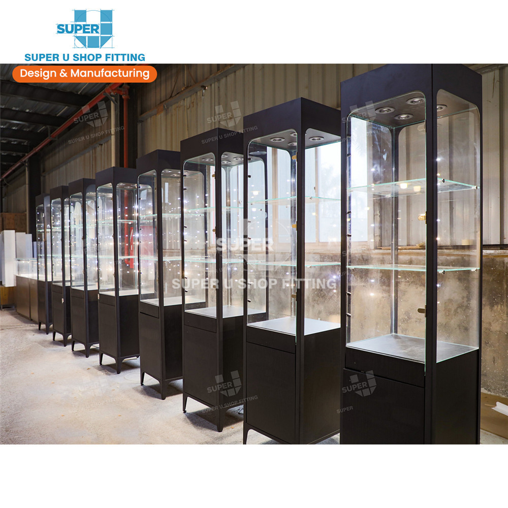 Floor Jewelry Showcase Display Cabinet Jewelry Store Furniture Retail Display Tower Stand Jewelry Display Case