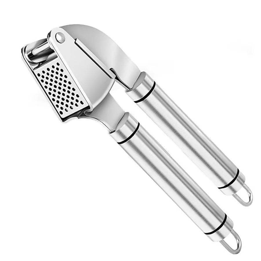 Garlic press stainless steel premium grade garlic mincer crusher & peeler set for Garlic Mincer Tool