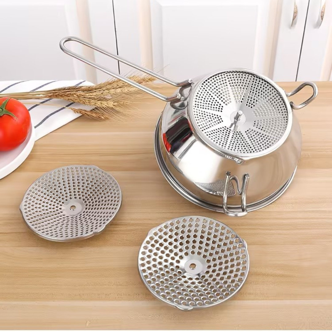 Food grinder mill stainless steel with 3 grinding discs rotary food mill for Tomato Sauce Applesauce Puree Mashed Potatoes Jams