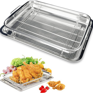 Baking pan stainless steel air fryer rack and pan oven bake available dishwasher safe for kitchen accessories