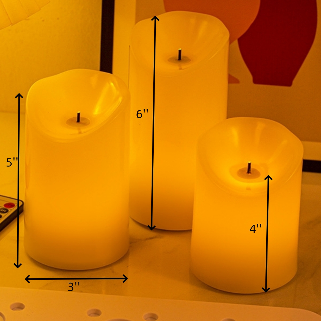 Battery Operated Flickering Flameless LED Pillar Candles with Remote Control and Timer for Romantic Ambiance Home Decoration