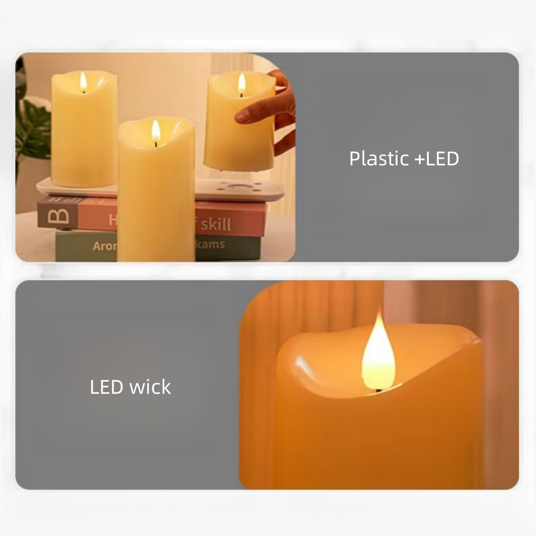 Battery Operated Flickering Flameless LED Pillar Candles with Remote Control and Timer for Romantic Ambiance Home Decoration