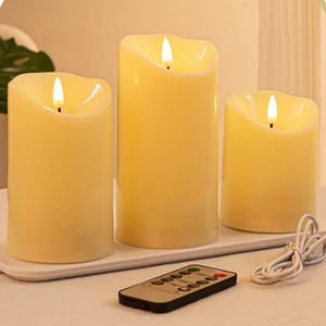 Battery Operated Flickering Flameless LED Pillar Candles with Remote Control and Timer for Romantic Ambiance Home Decoration