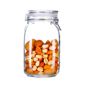 Airtight Glass Kitchen Canisters with Glass Lids Jar Container Glass for Food Storage Containers