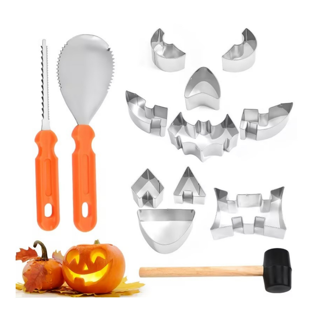 Pumpkin carving kit halloween safe and easy set for kids DIY stainless steel tools for Halloween Decoration Gift