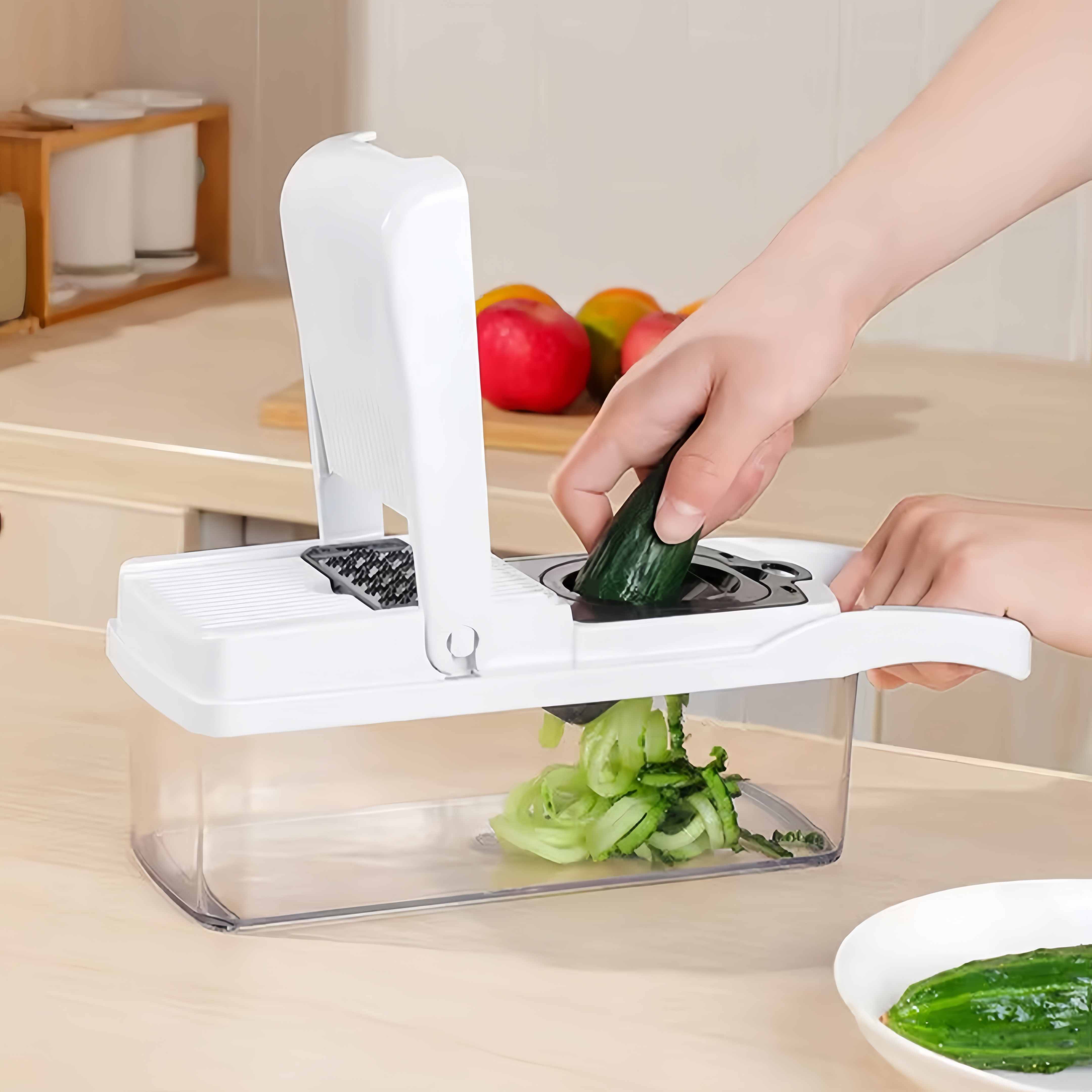 All-in-1 Vegetable chopper handheld slicer cheese grater multifunctional vegetable cube cutter for Spiralizer & Kitchen Gadgets