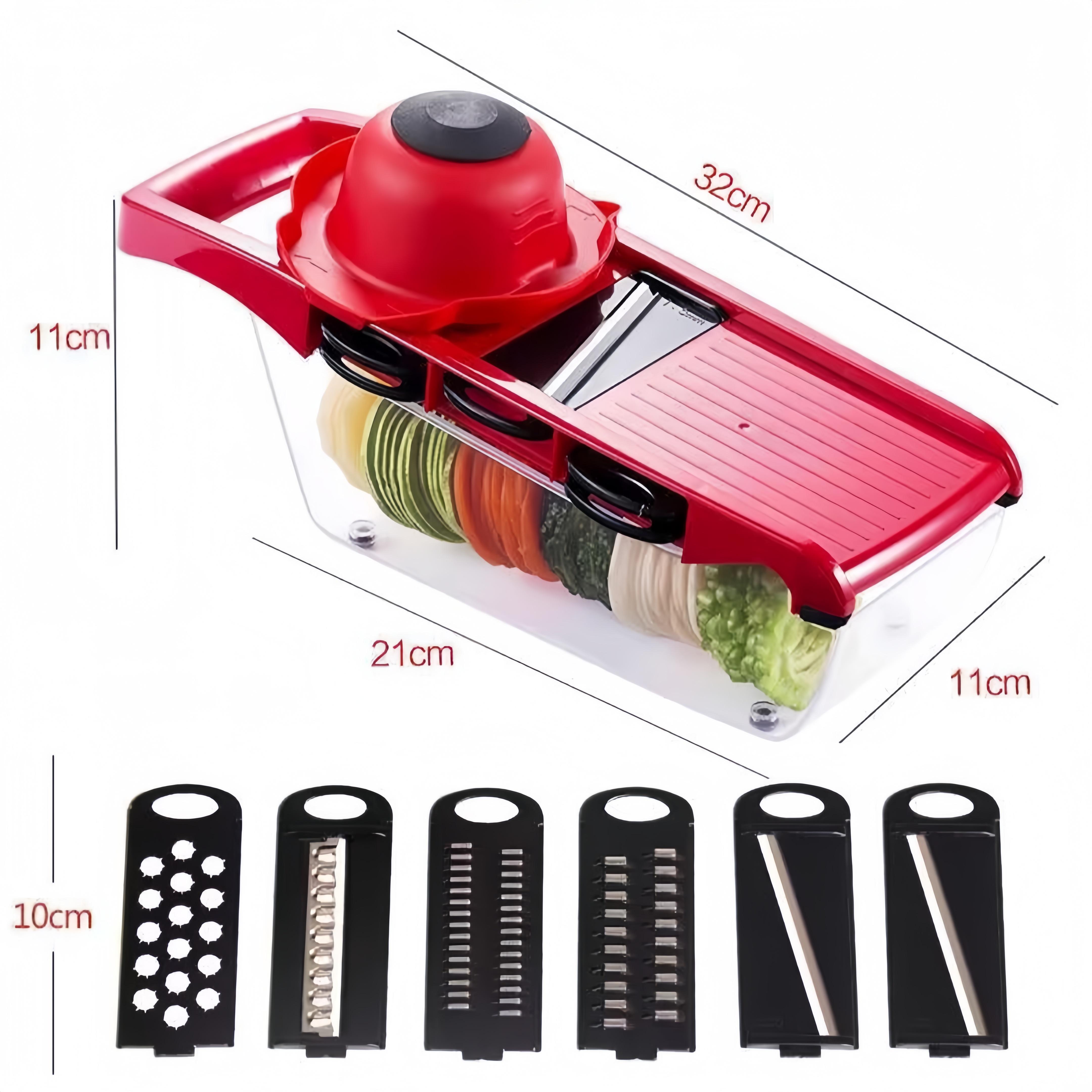 Red color multi purpose vegetable slicer cutter machine cube kitchen multifunction vegetable cutter for Veggie Fruit Cheese