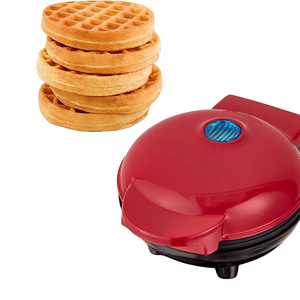 Mini Waffle Maker Machine Hash Browns Keto Chaffles with Easy to Clean Non-Stick Surfaces Electric Stuffed Maker 4 Inch Red