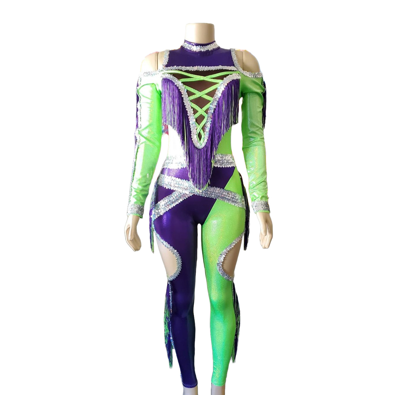 Custom Women Team Outfit Stand Battle Girls Used Costume Dancewear Performance With Sequins And Fringe Majorette Dance Uniforms