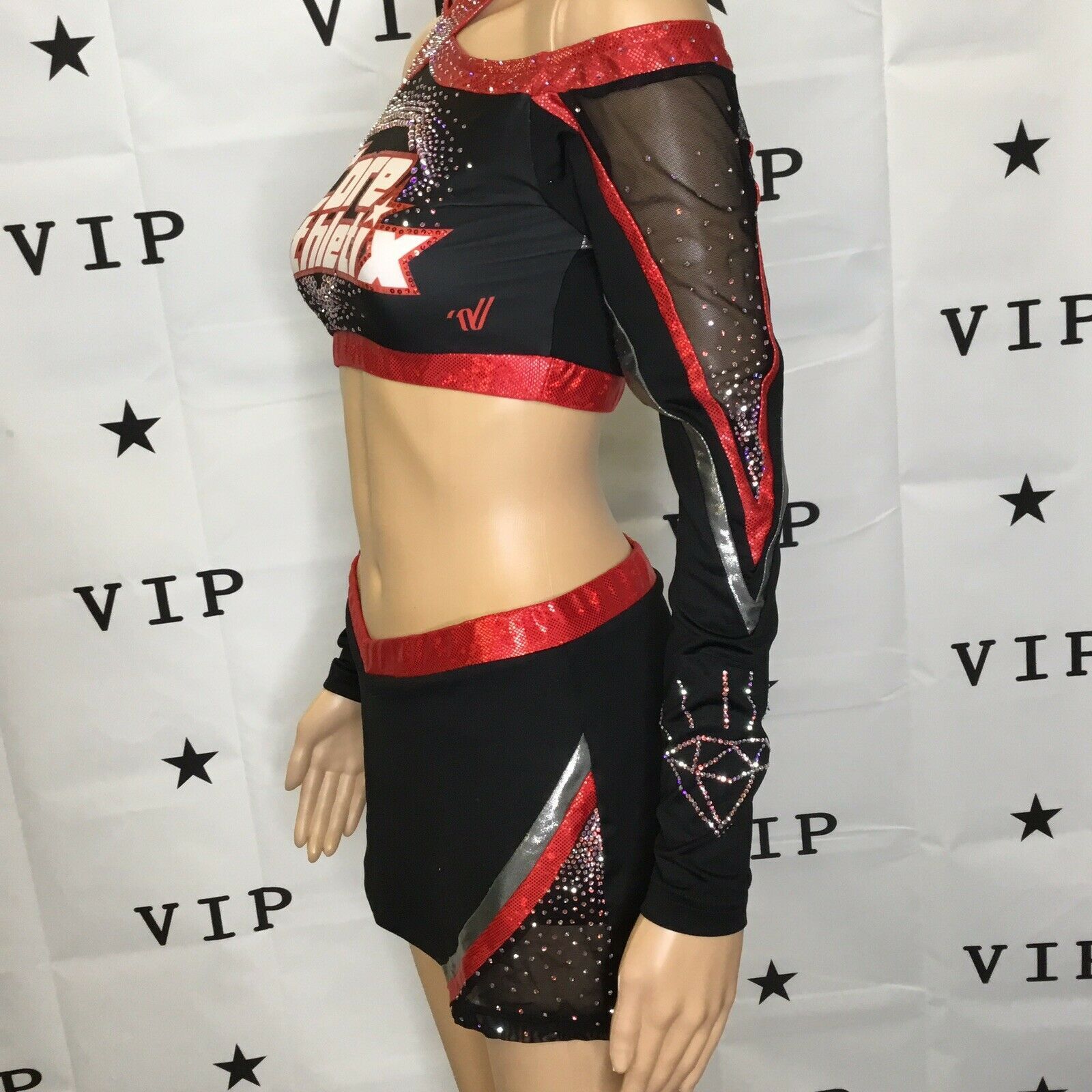 Custom sexy lingerie Red and black haarschmuck shirts jewelry plus size all star glitter tenue Majorette Uniforms