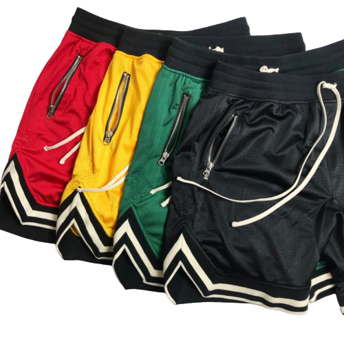 custom personal  logo  mesh polyester dty it basketball shorts with with two zipper pockets