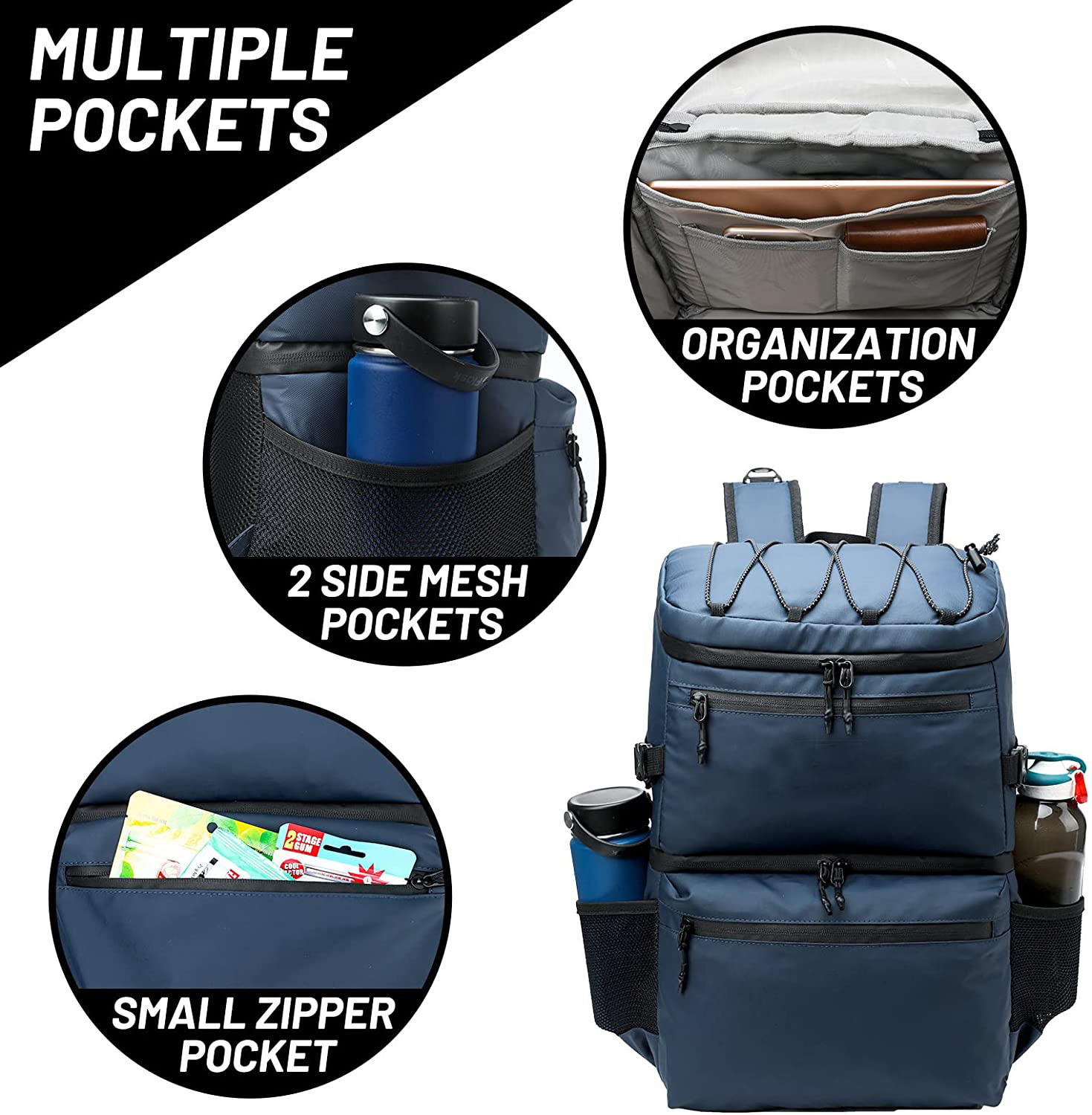 Insulated Waterproof Cooler Backpack  with Cooler Compartment Rucksack Picnic bag