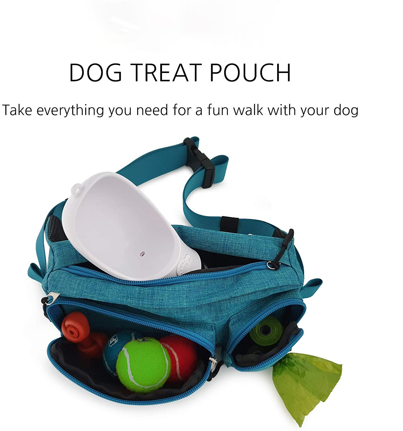 Dog Training Treat Pouch Easily for Walking with Dogs Fanny Pack and Waste Bag Dispenser