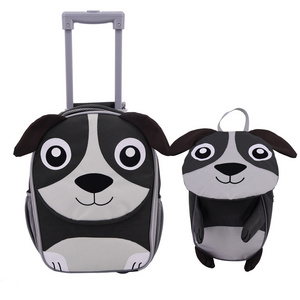 2Pc Kid Luggage  Carry On Luggage Set  Dog Animal children backpack Bag