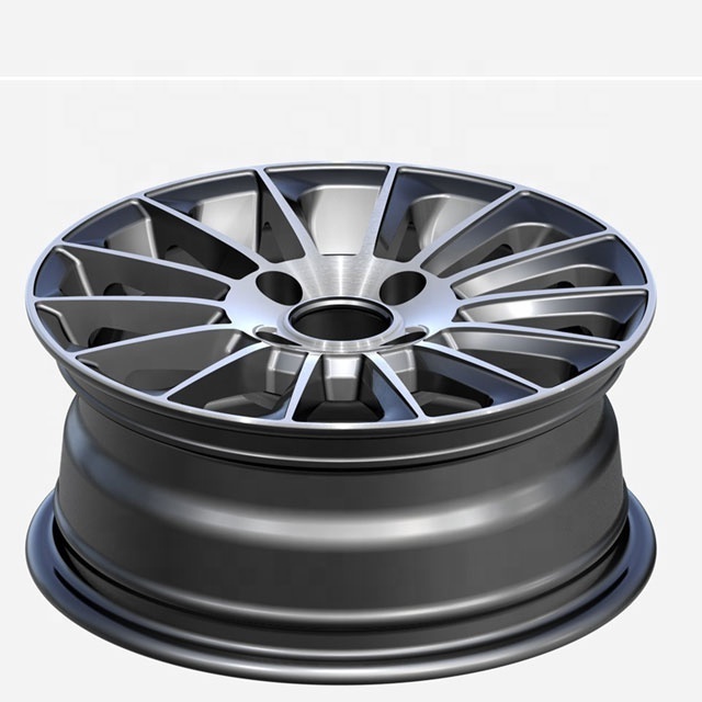 14 inch 15 inch 14x6.0j 4 holes black machined face concave style alloy wheel rims