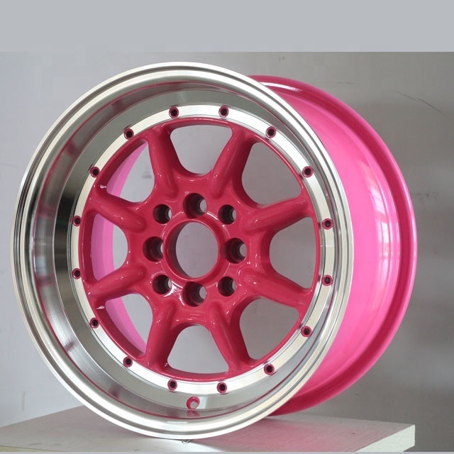 4 hole 8 hole hot sale new design supplier 14 inch 15 inch aluminum alloy wheel rim