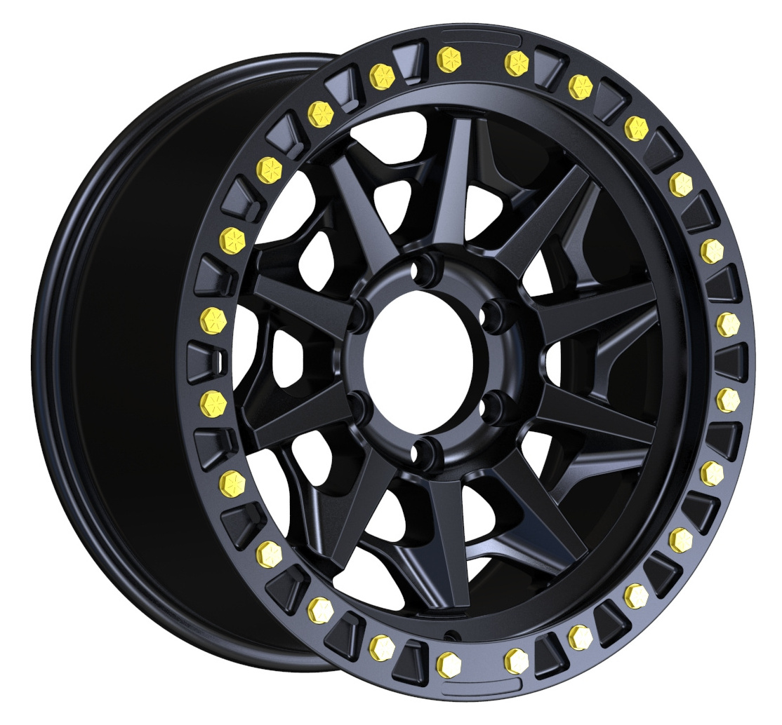 Black A356.2 15x10J 4x4 offroad car alloy wheels aluminum car rims rines Off road racing wheel hub