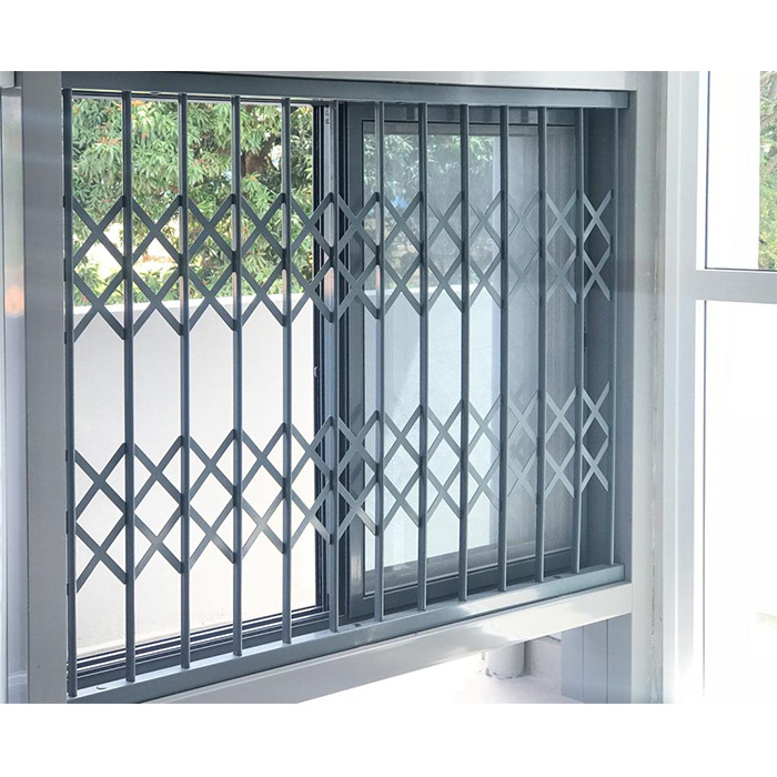 Remote Controlled Motorized Vertical Anti-theft Sliding Guillotine Aluminum Window Whit Grill For Glass Balcony