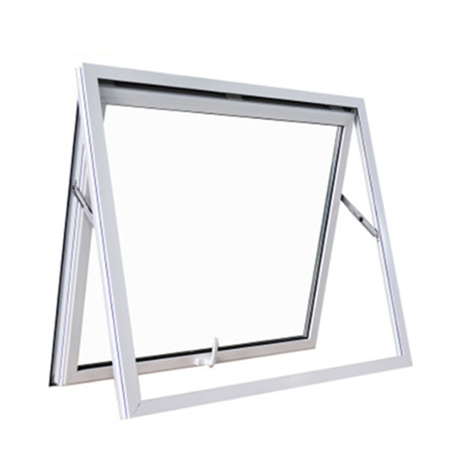 Commercial small toilet dark grey color bathroom single hung casement design aluminum awning glass window